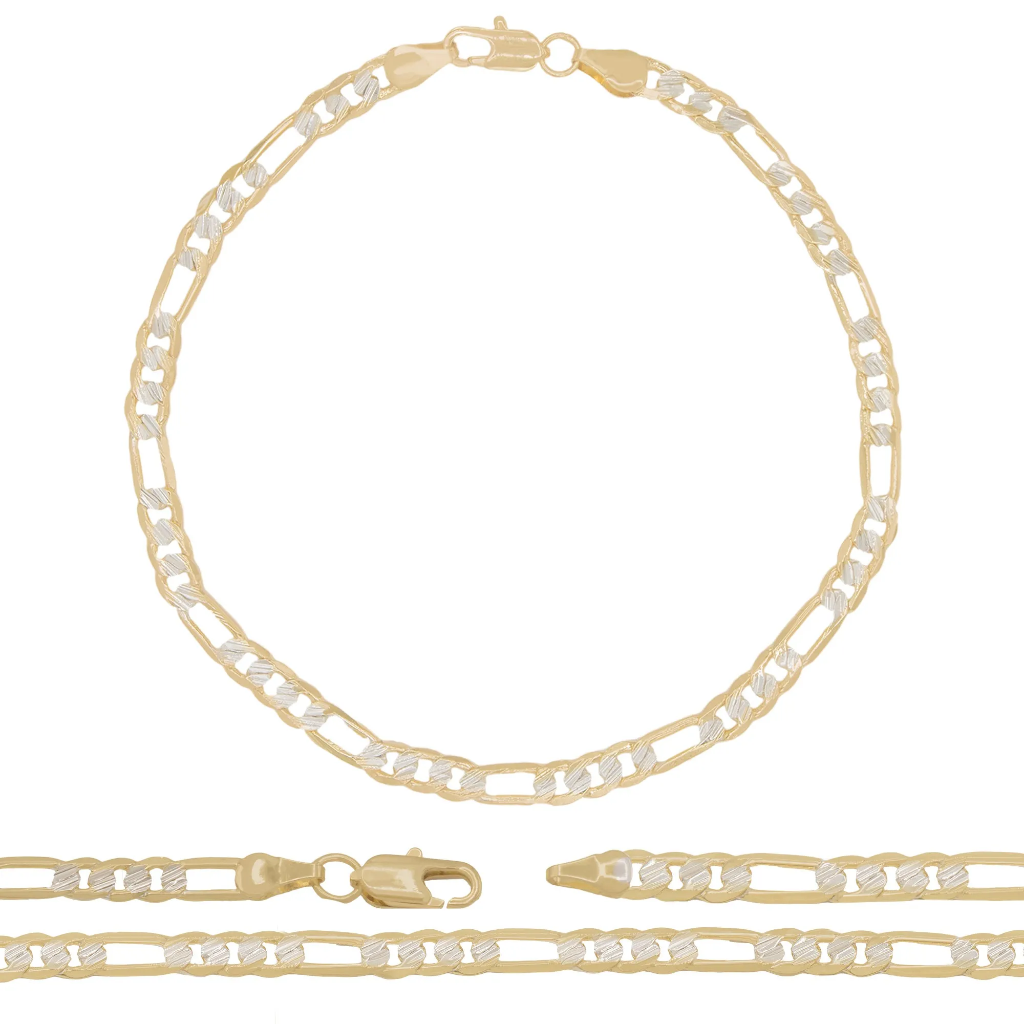 Figaro Chain Anklet 14K Gold Filled Jewelry Women 9.5''