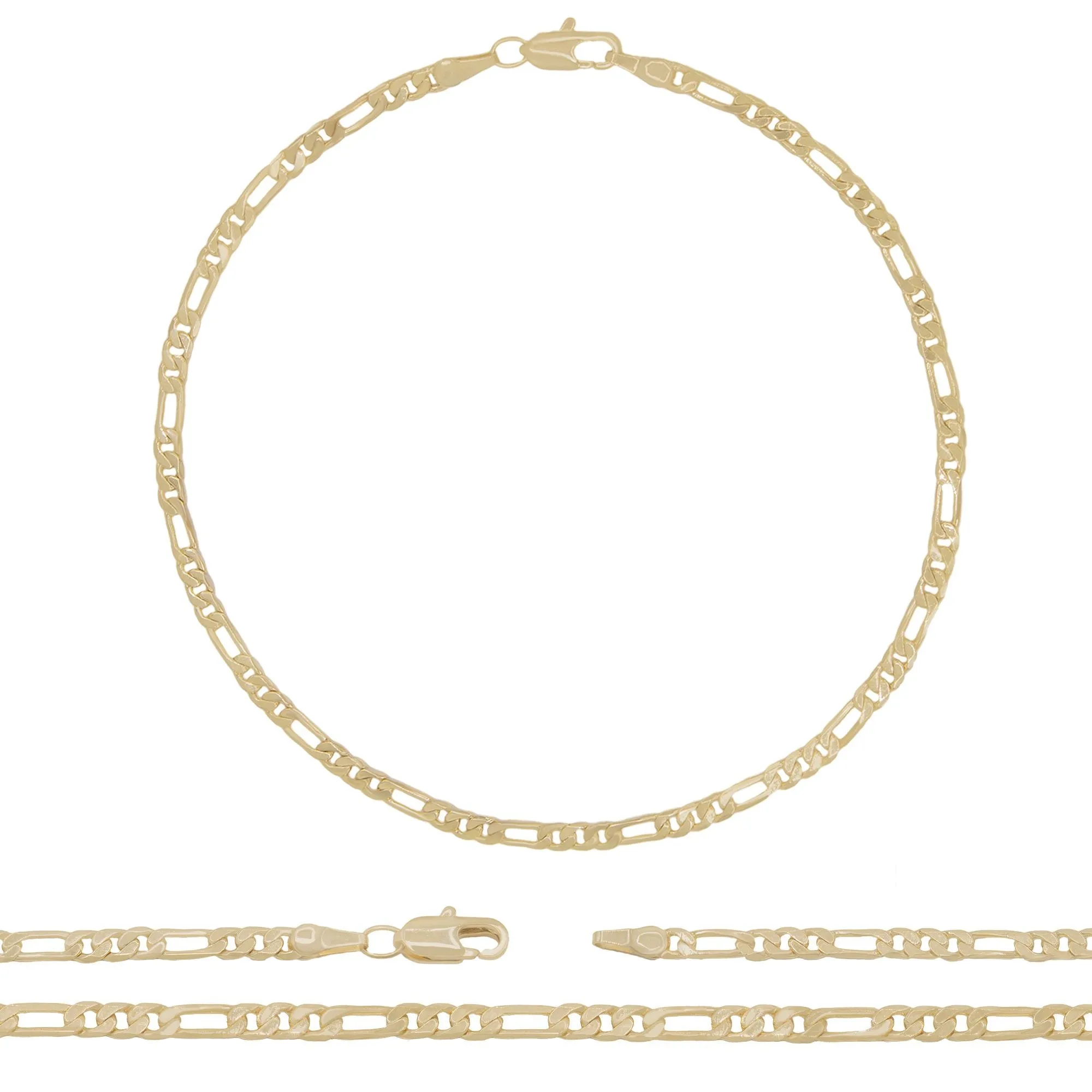 Figaro Chain Anklet 14K Gold Filled Jewelry Women 9.5''