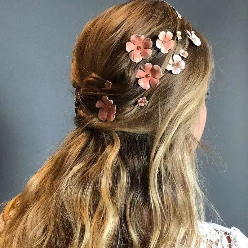 Five Petals Flower Hairpin Set