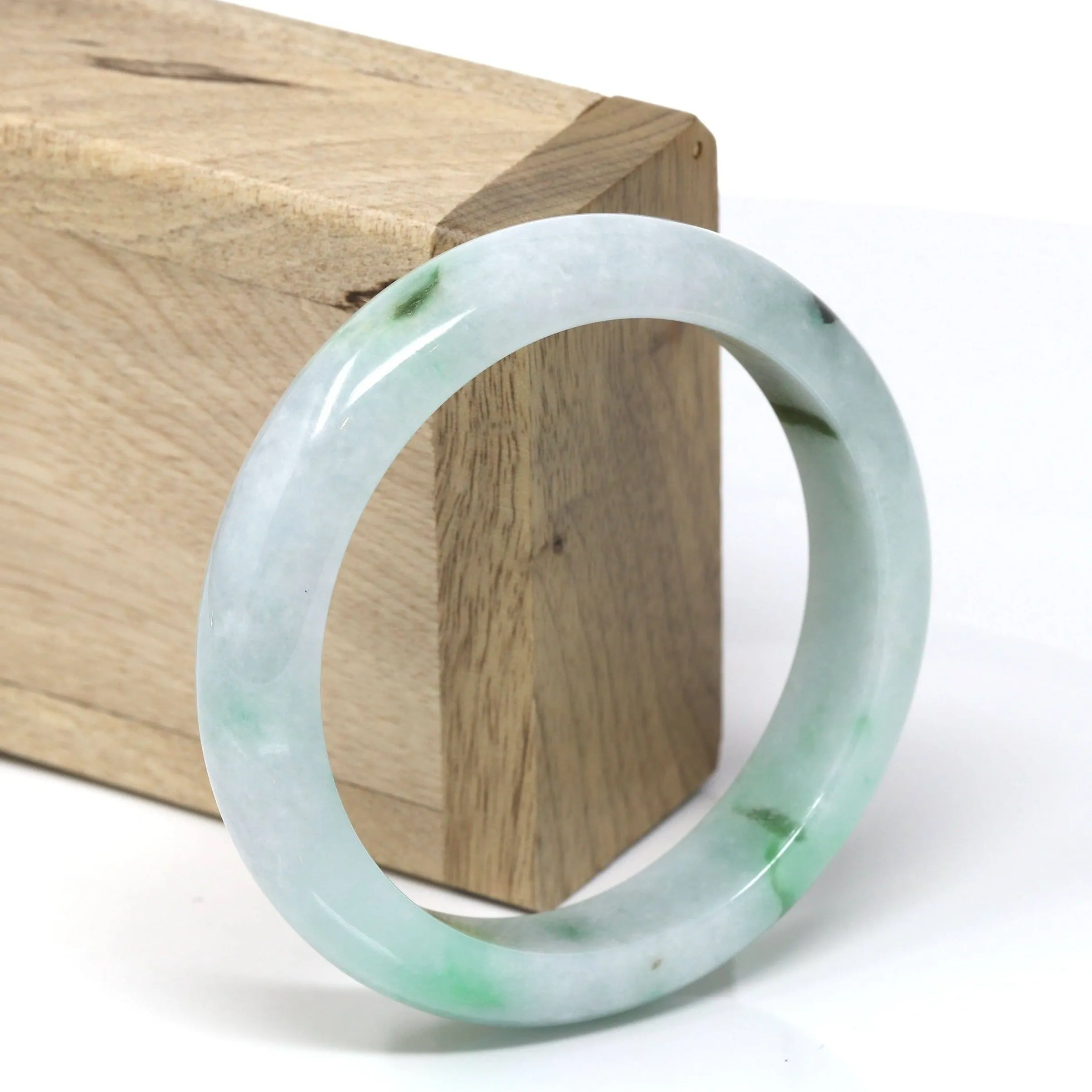 Genuine Burmese Jadeite Jade Bangle Bracelet (55.8 mm) #543