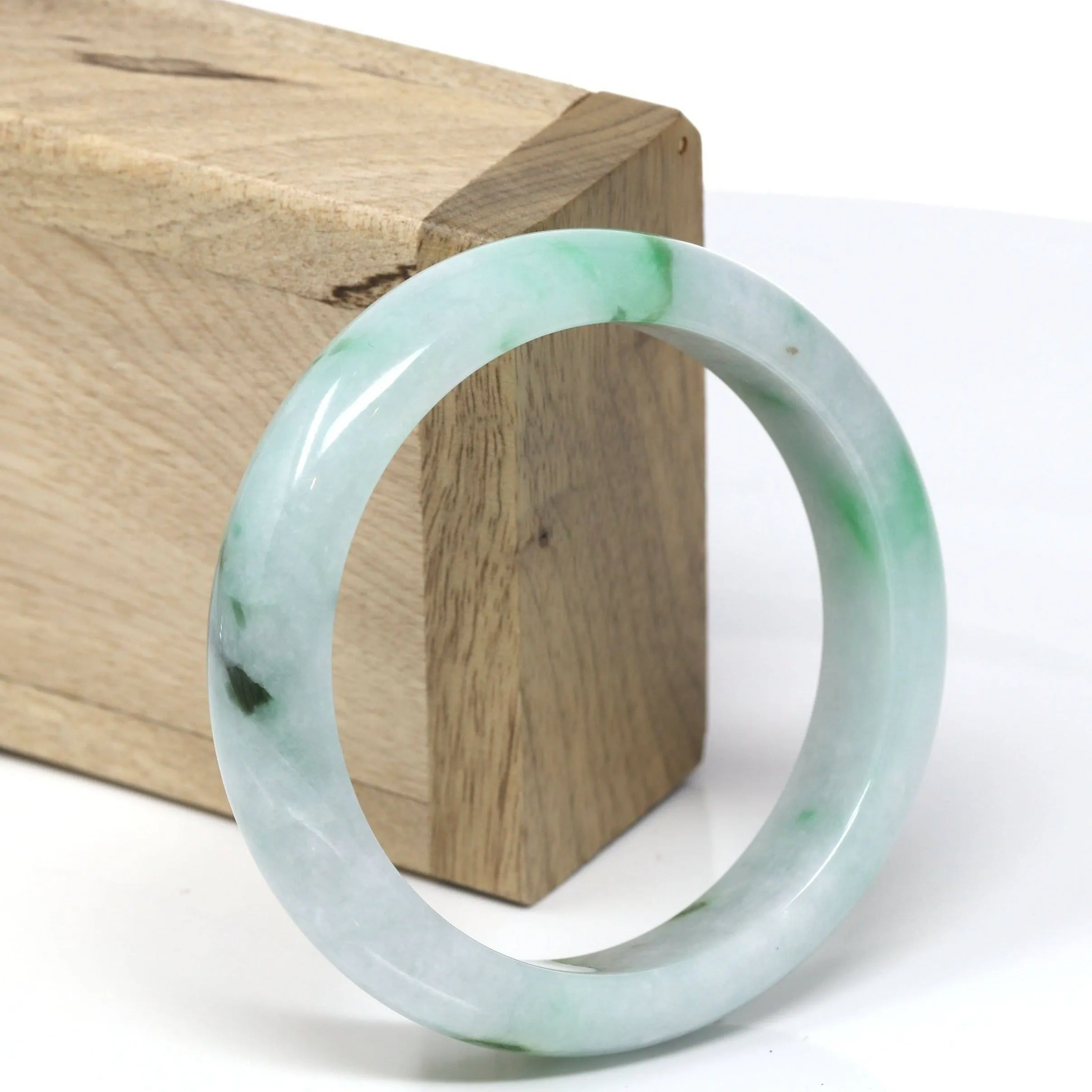 Genuine Burmese Jadeite Jade Bangle Bracelet (55.8 mm) #543