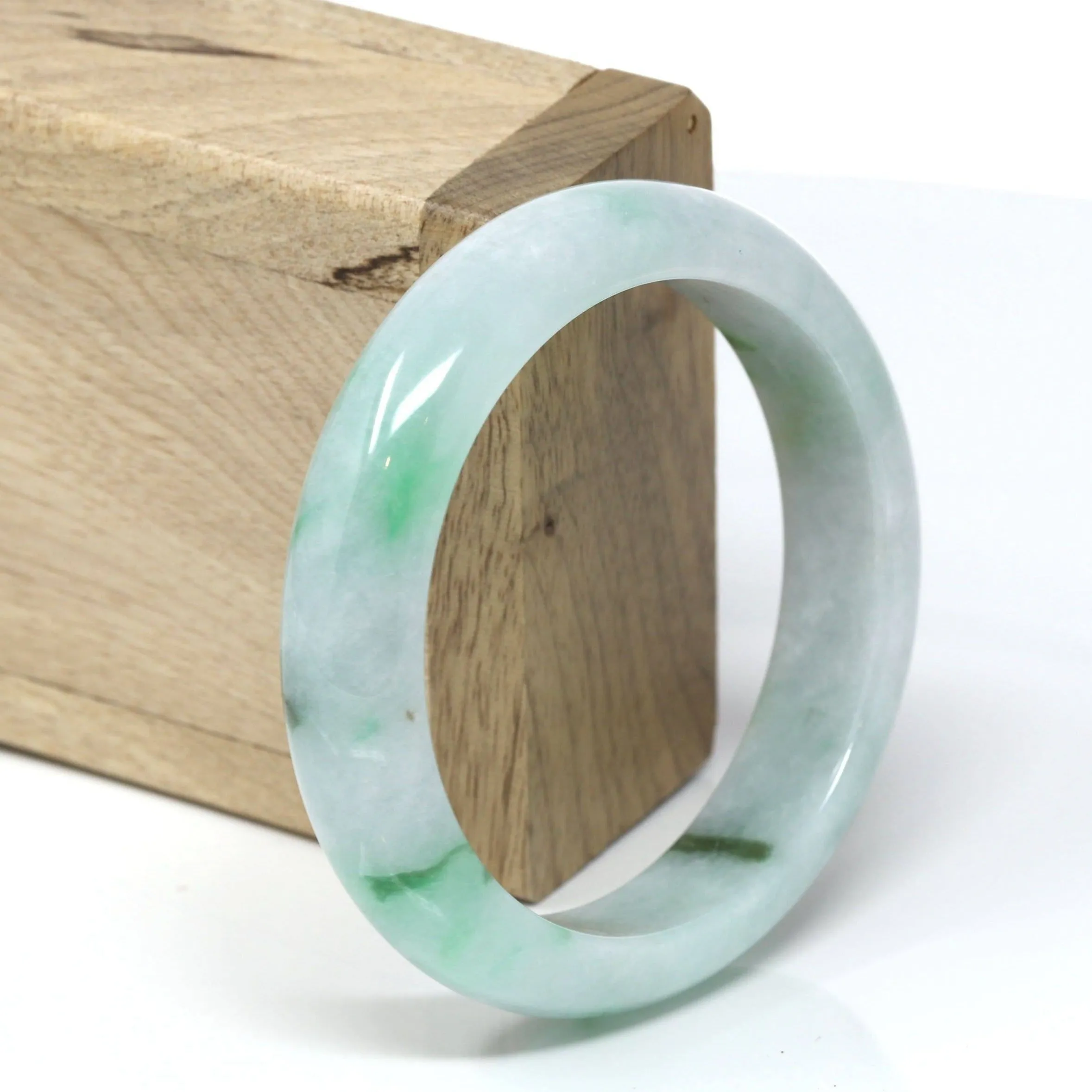 Genuine Burmese Jadeite Jade Bangle Bracelet (55.8 mm) #543