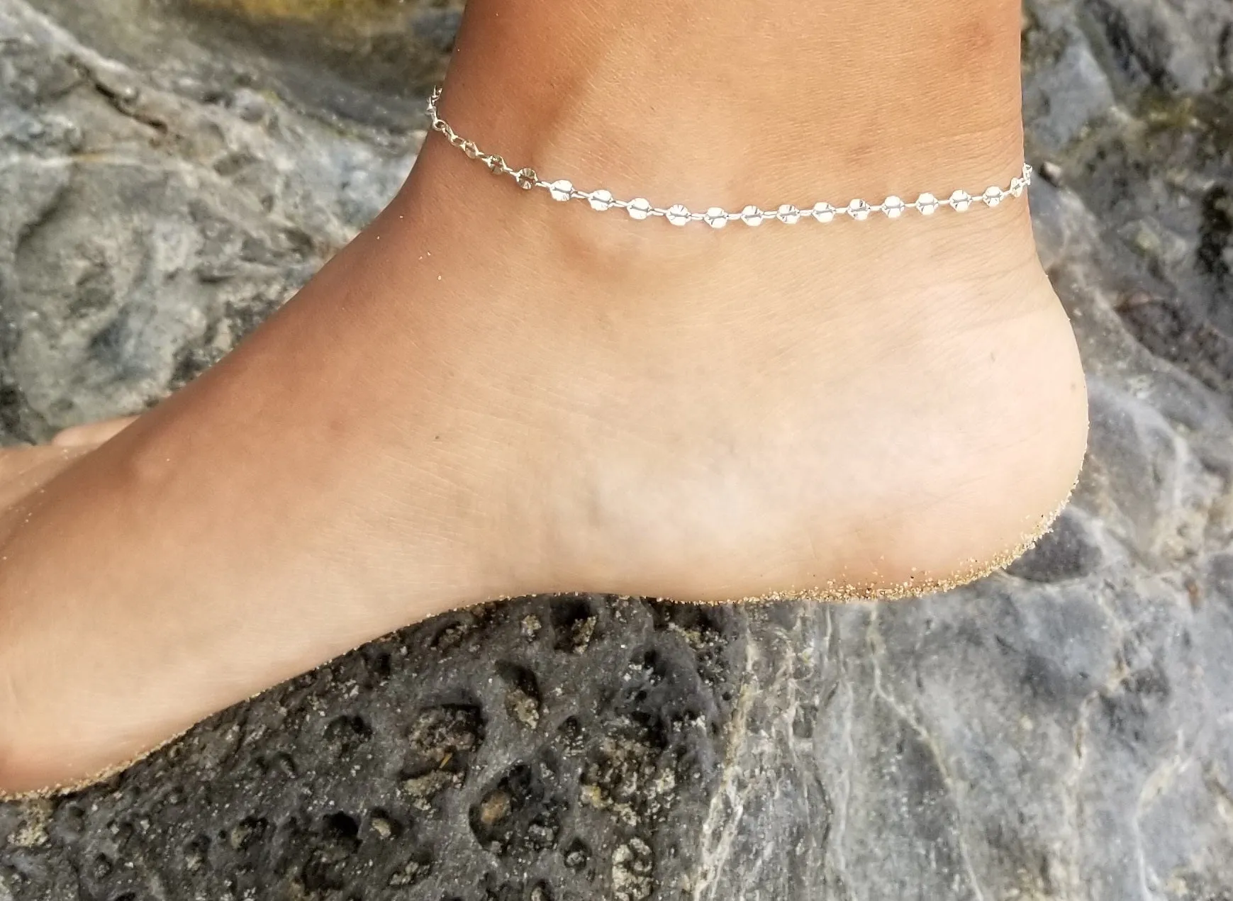 Glitter Sun Anklet (Sterling Silver)