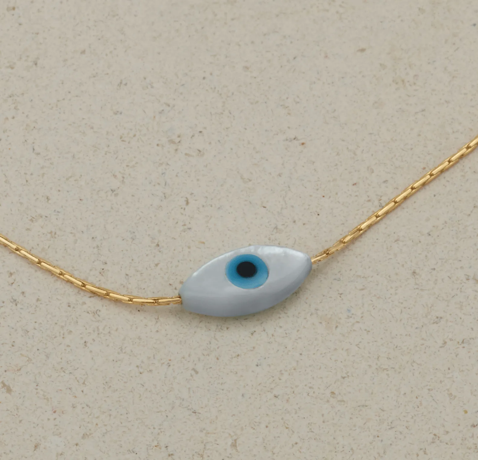 Gold Bracelet with Evil Eye Bead