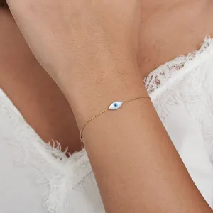 Gold Bracelet with Evil Eye Bead