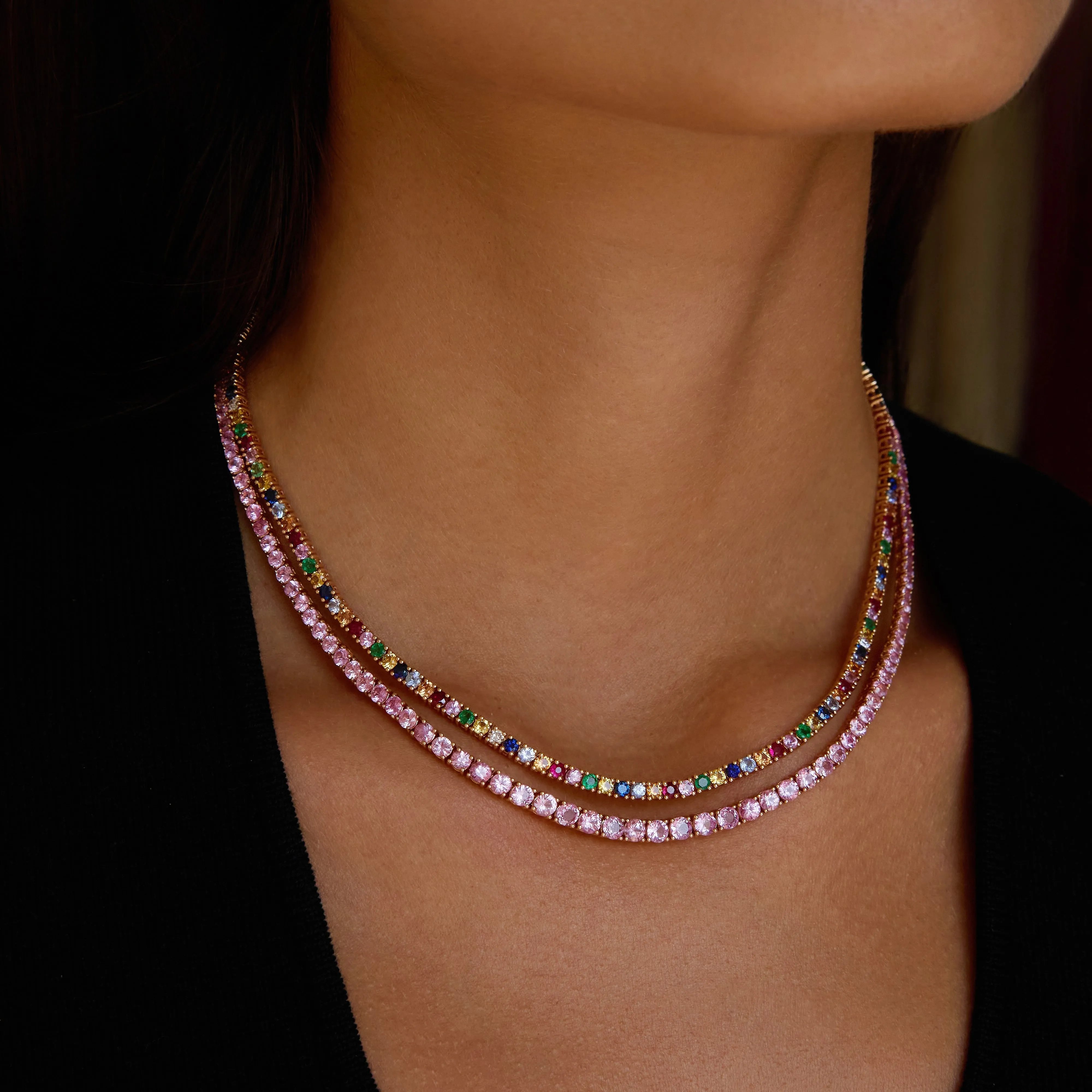 GRADUATED PINK SAPPHIRE HEPBURN CHOKER