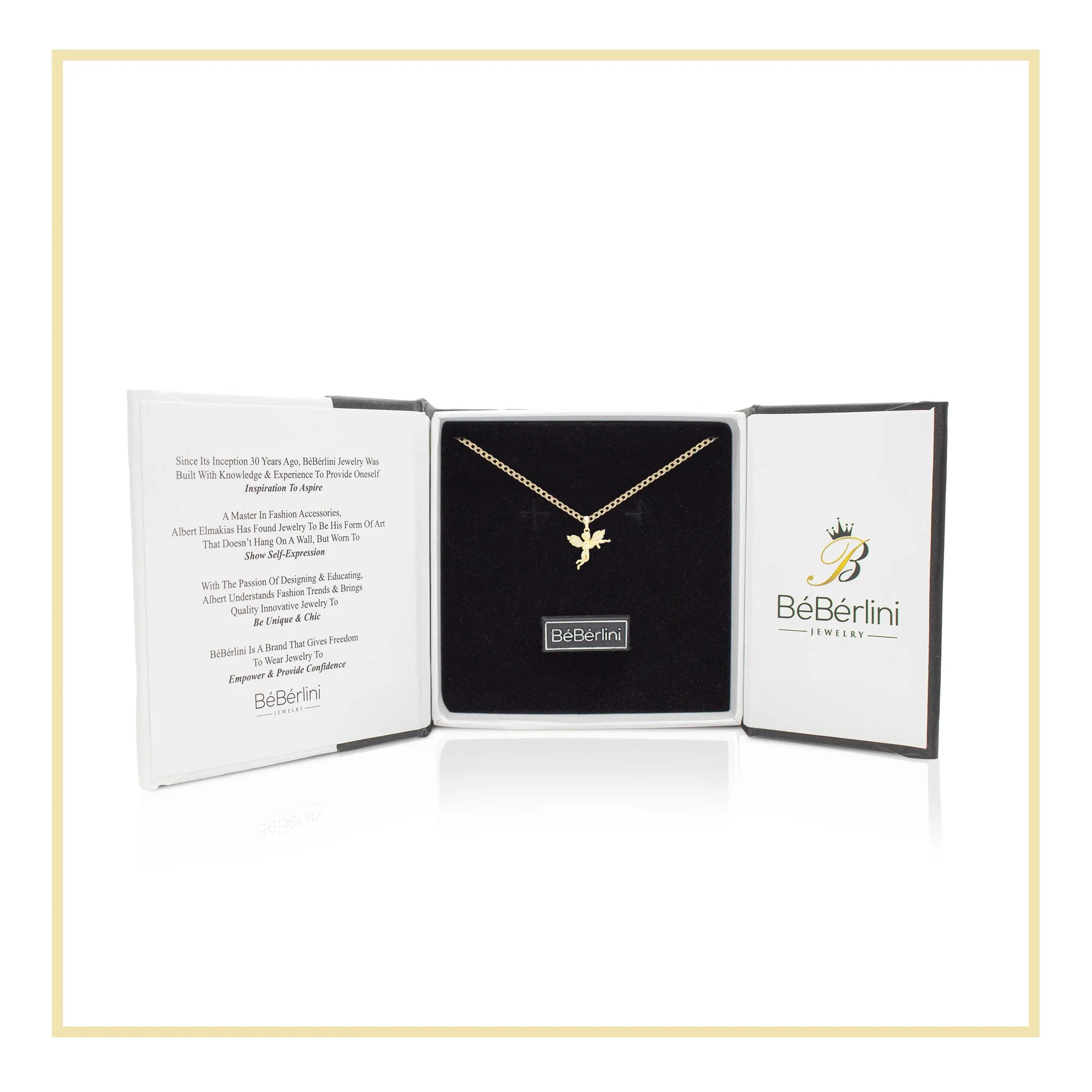 Guardian Angel Pendant 14K Gold Filled Cubic Zirconia Anklet 10" Set 2.5 mmWomen Jewelry