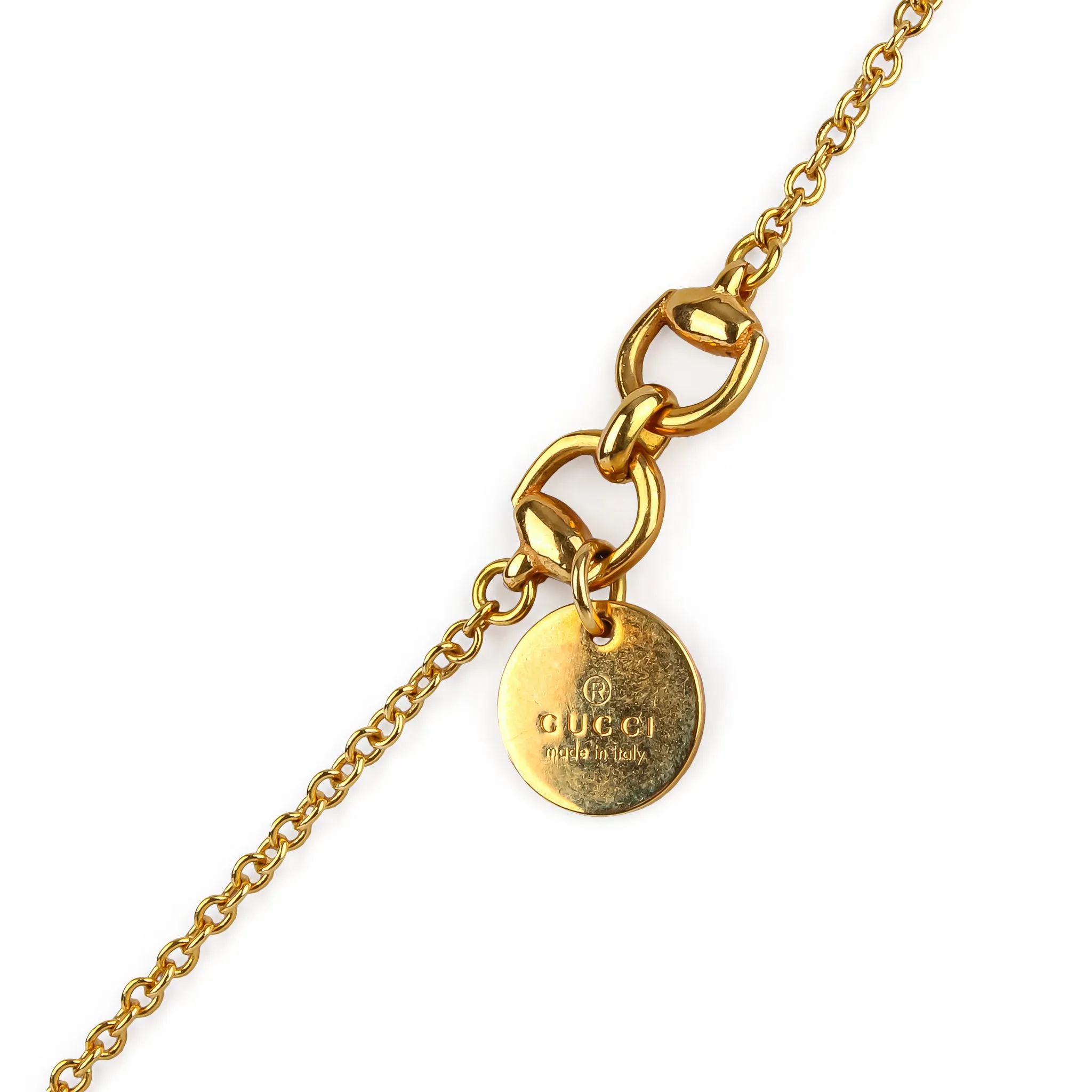 GUCCI 18K Yellow Gold Faceted Amethyst Pendant Necklace