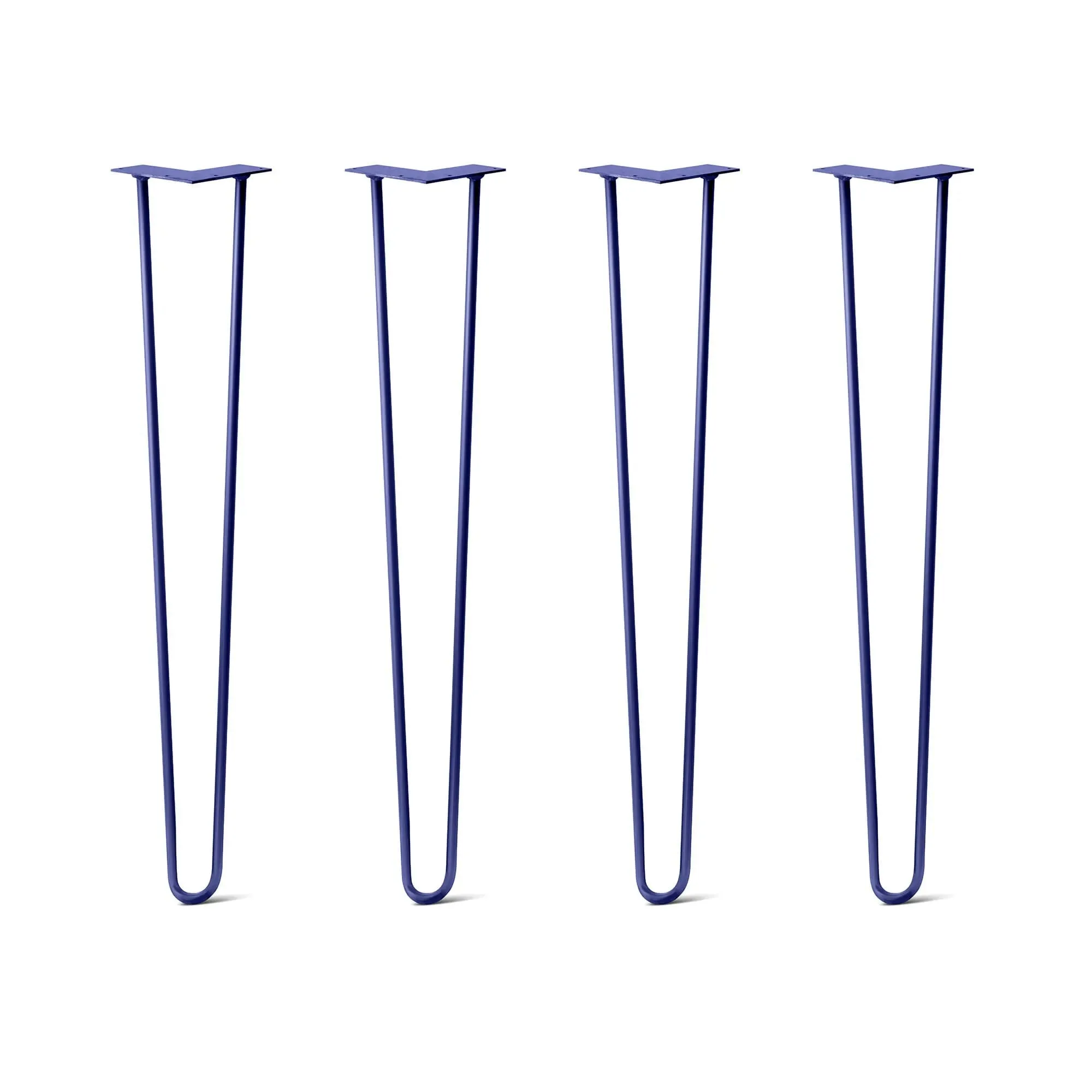 Hairpin Legs Set of 4, 2-Rod Design - Midnight Blue (Navy) Powder Coated Finish