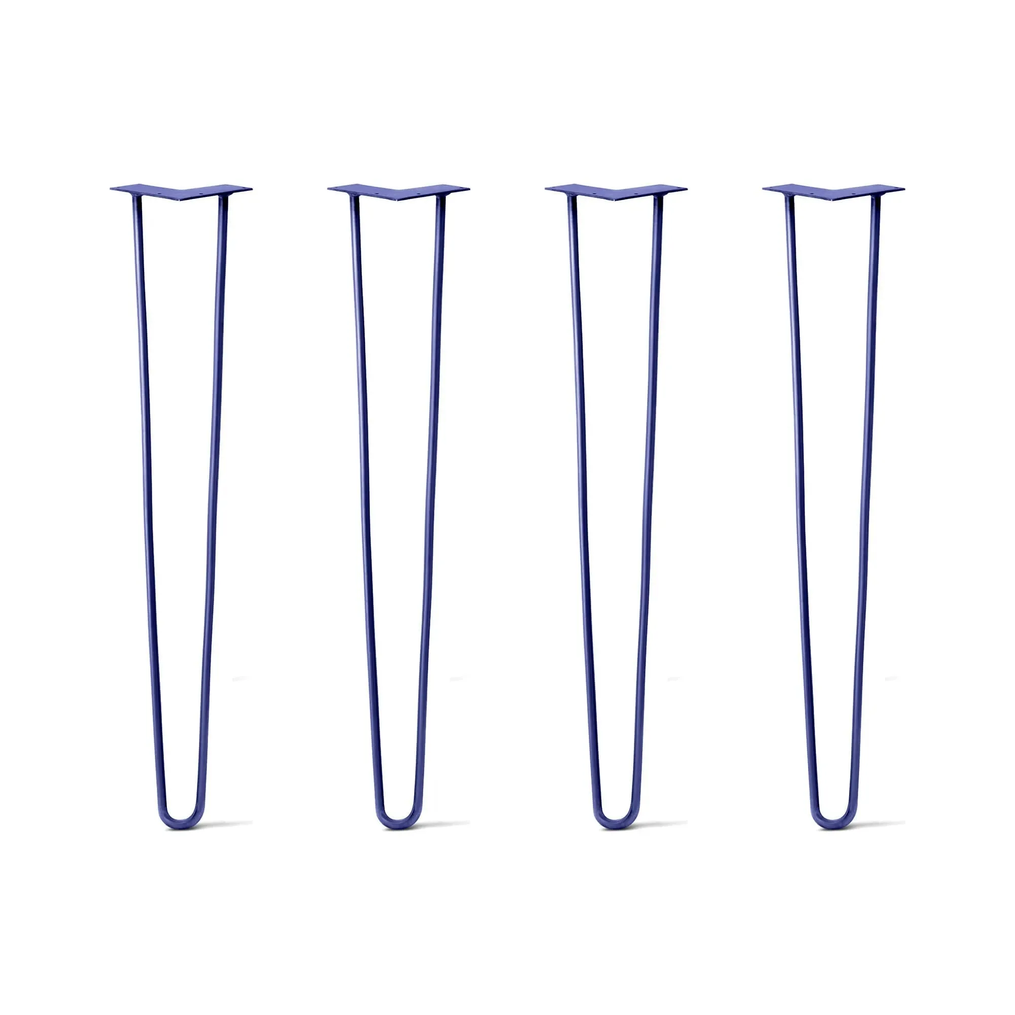 Hairpin Legs Set of 4, 2-Rod Design - Midnight Blue (Navy) Powder Coated Finish