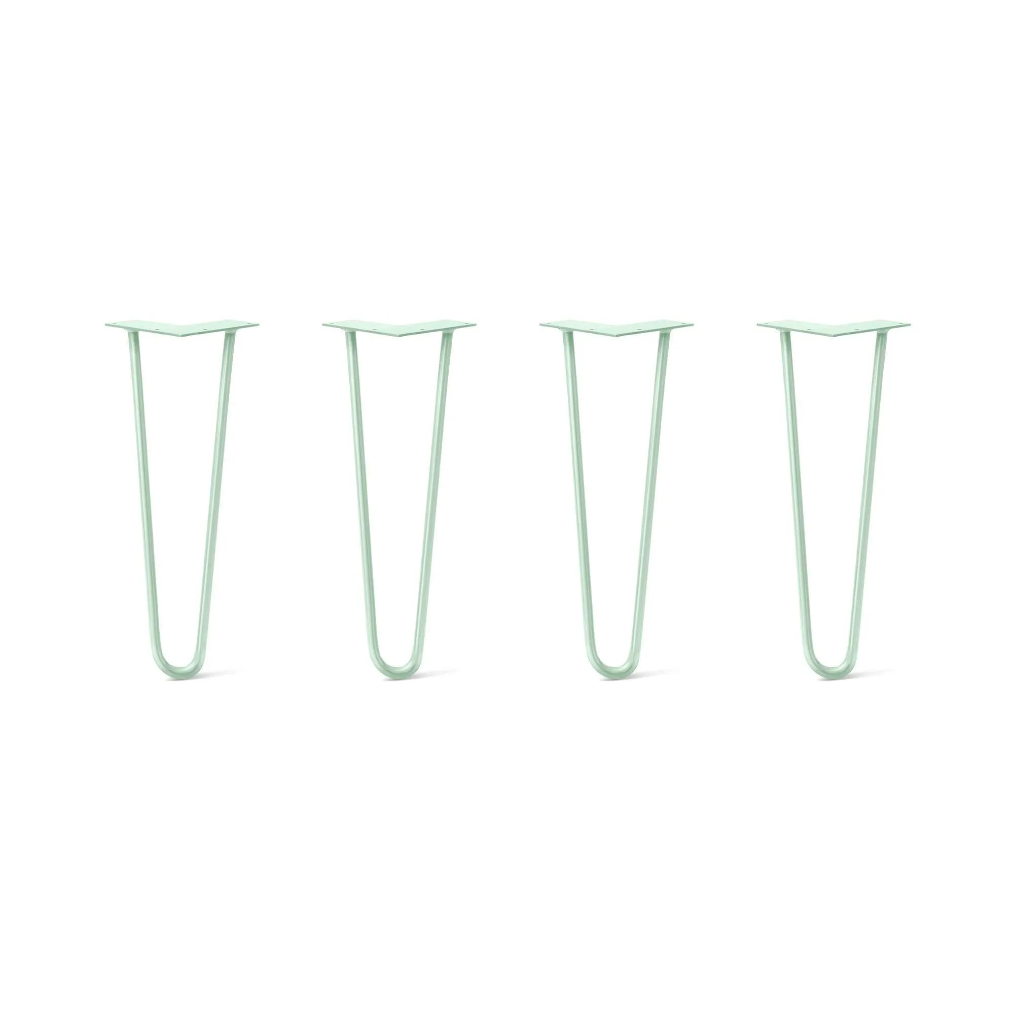 Hairpin Legs Set of 4, 2-Rod Design - Mint Powder Coated Finish