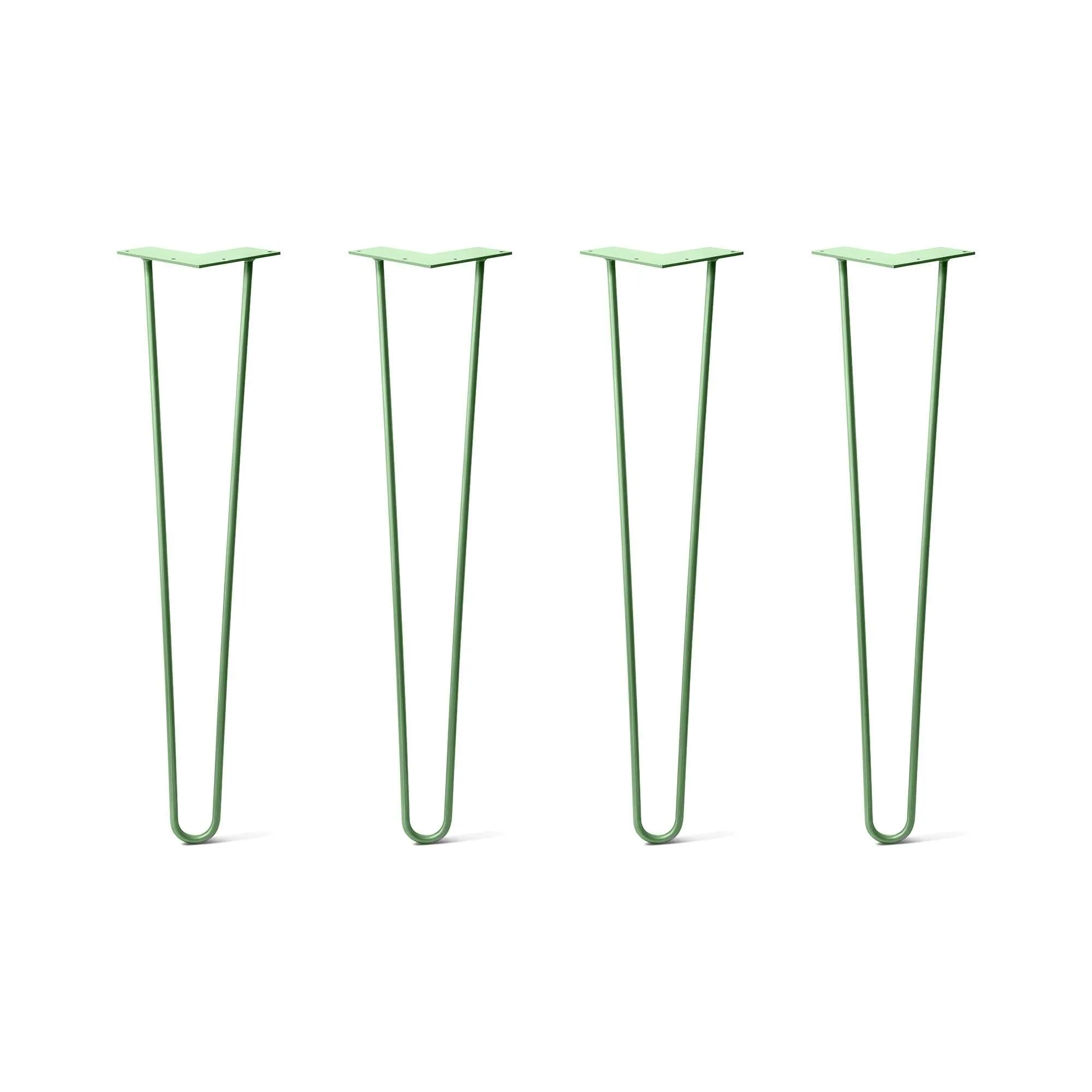 Hairpin Legs Set of 4, 2-Rod Design - Mint Powder Coated Finish