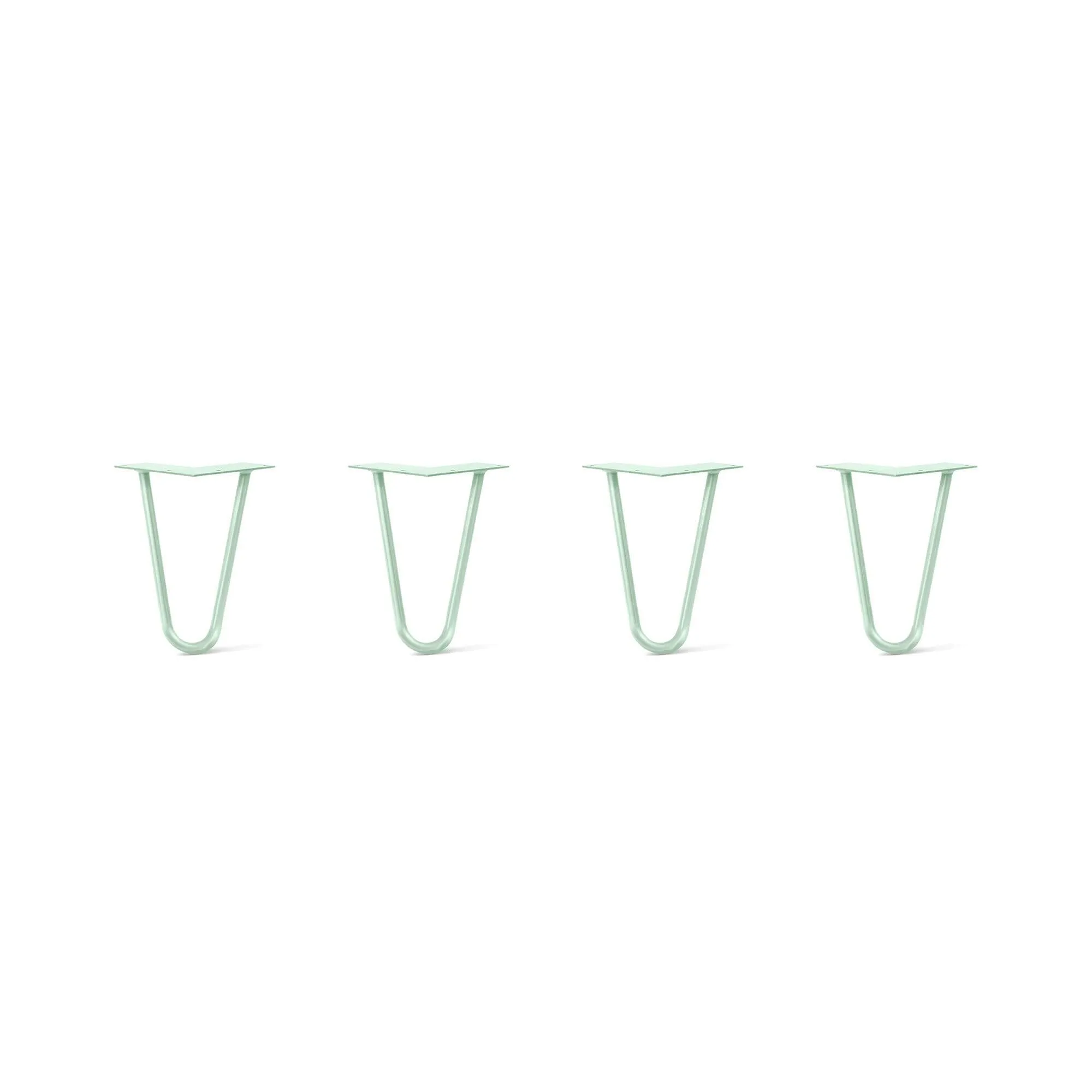 Hairpin Legs Set of 4, 2-Rod Design - Mint Powder Coated Finish