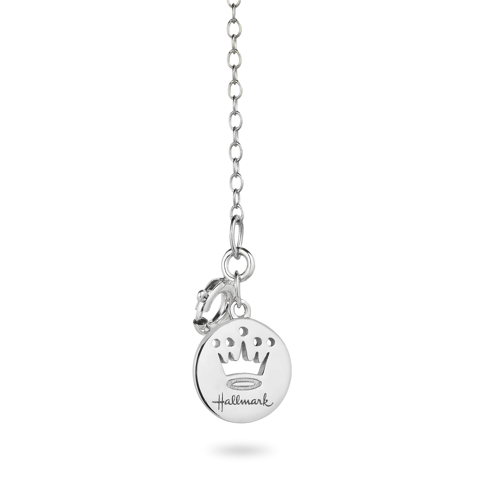 Hallmark Fine Jewelry Cupid’s Love Necklace in Sterling Silver with Diamonds & Created Ruby