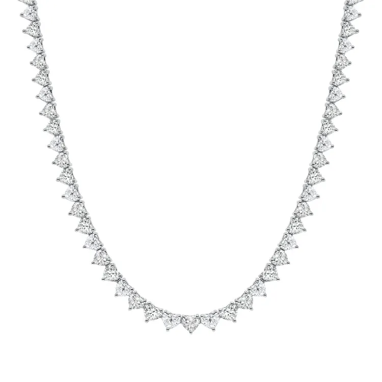 Heart Shaped Riviera Diamond Necklace