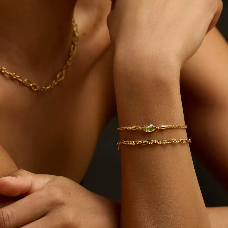 Iris Bracelet, Peridot, Gold