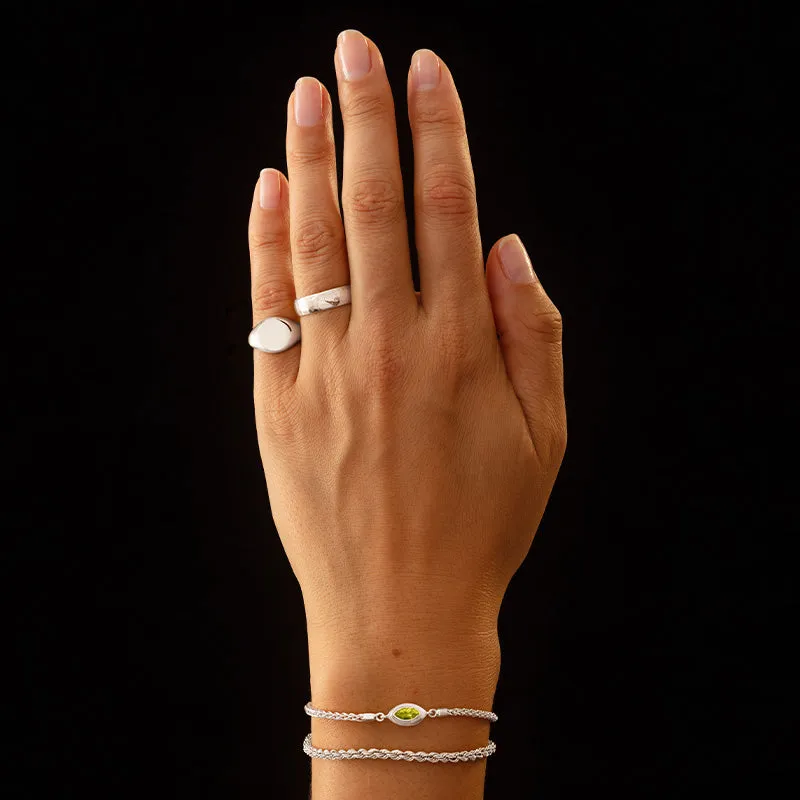 Iris Bracelet, Peridot, Silver