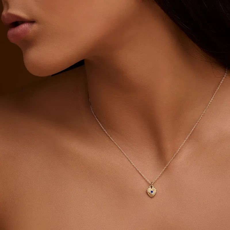 Kora Necklace, Blue Sapphire, 9kt Yellow Gold