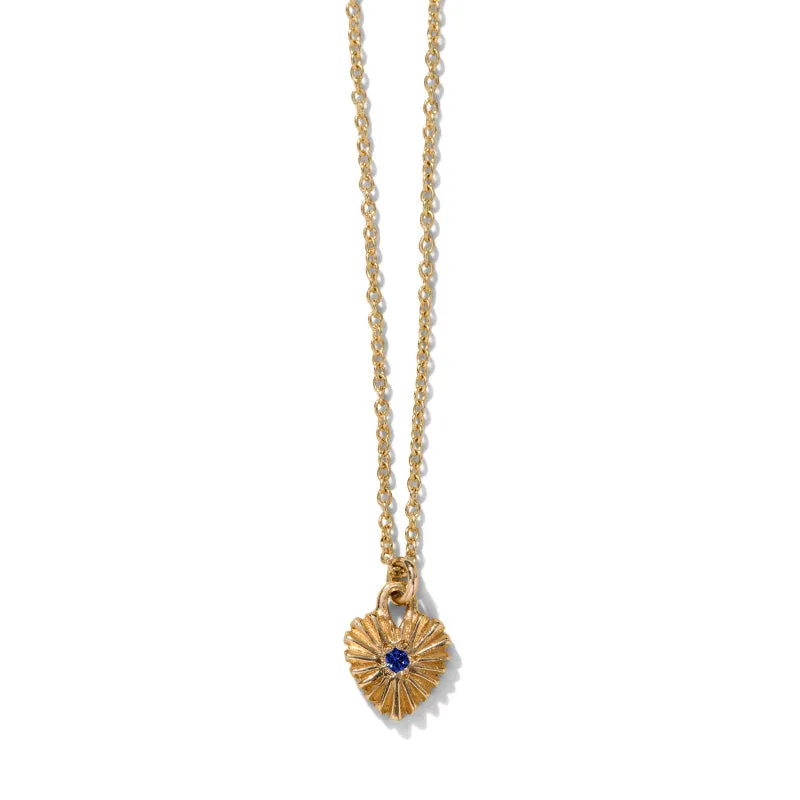 Kora Necklace, Blue Sapphire, 9kt Yellow Gold