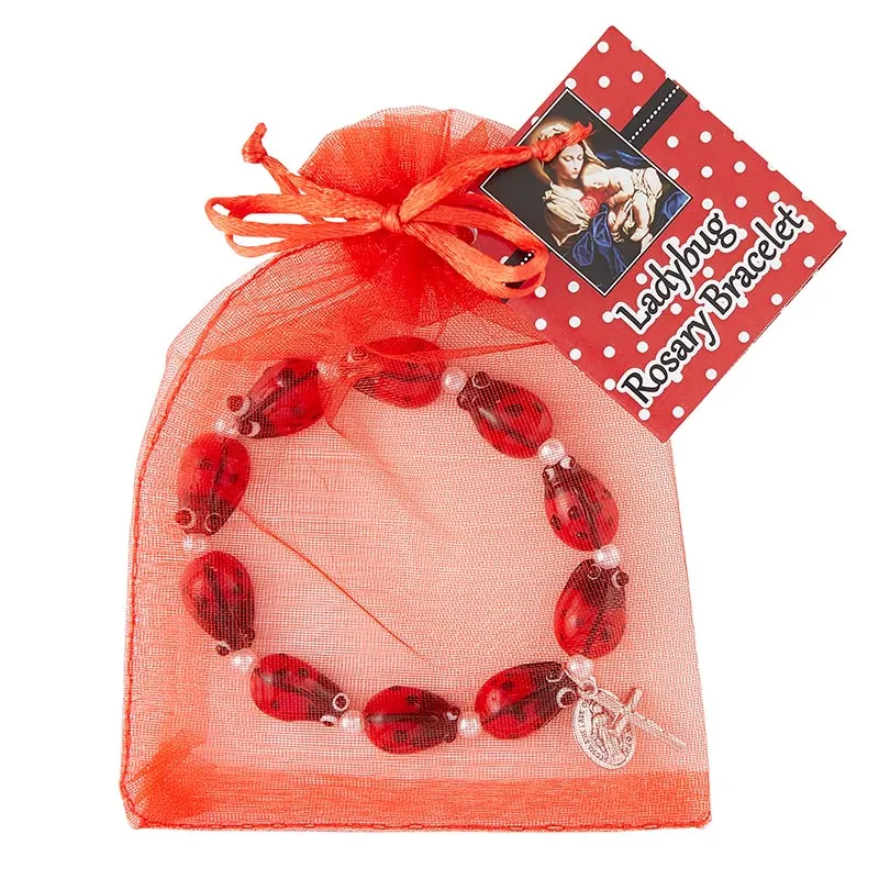 Ladybug Rosary Bracelet with story card