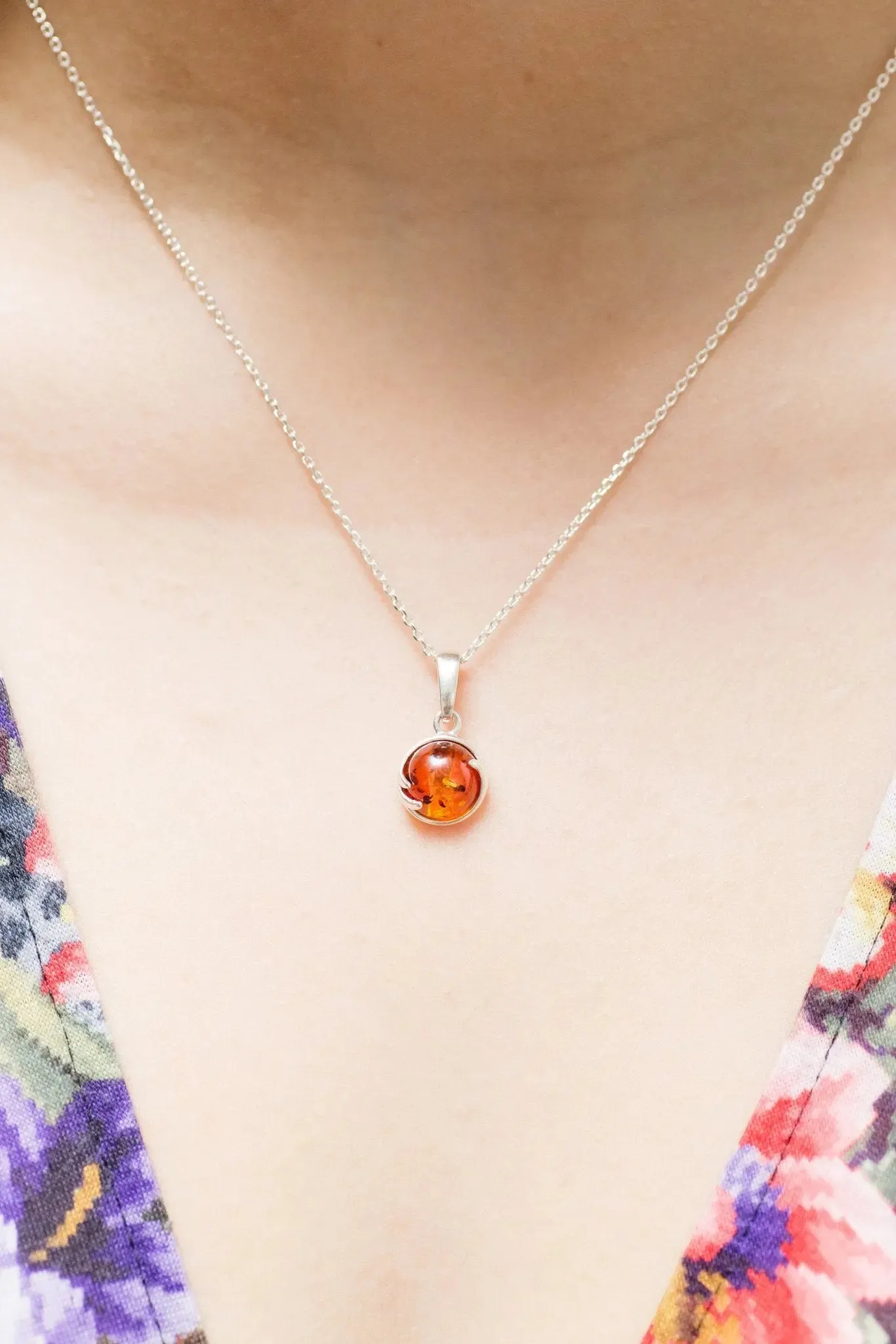 Little Round Amber Pendant