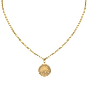 Luna' Diamond Star Coin Rolo Necklace