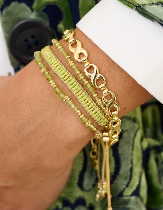 Mana Peridot Gold Bracelet Stack