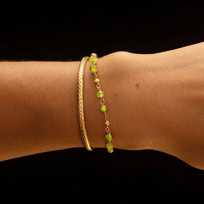 Mercy Bracelet, Peridot, Gold