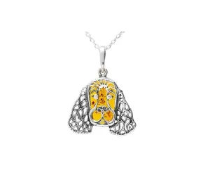 MILENA Small Cocker Spaniel Dog Baltic Amber Necklace