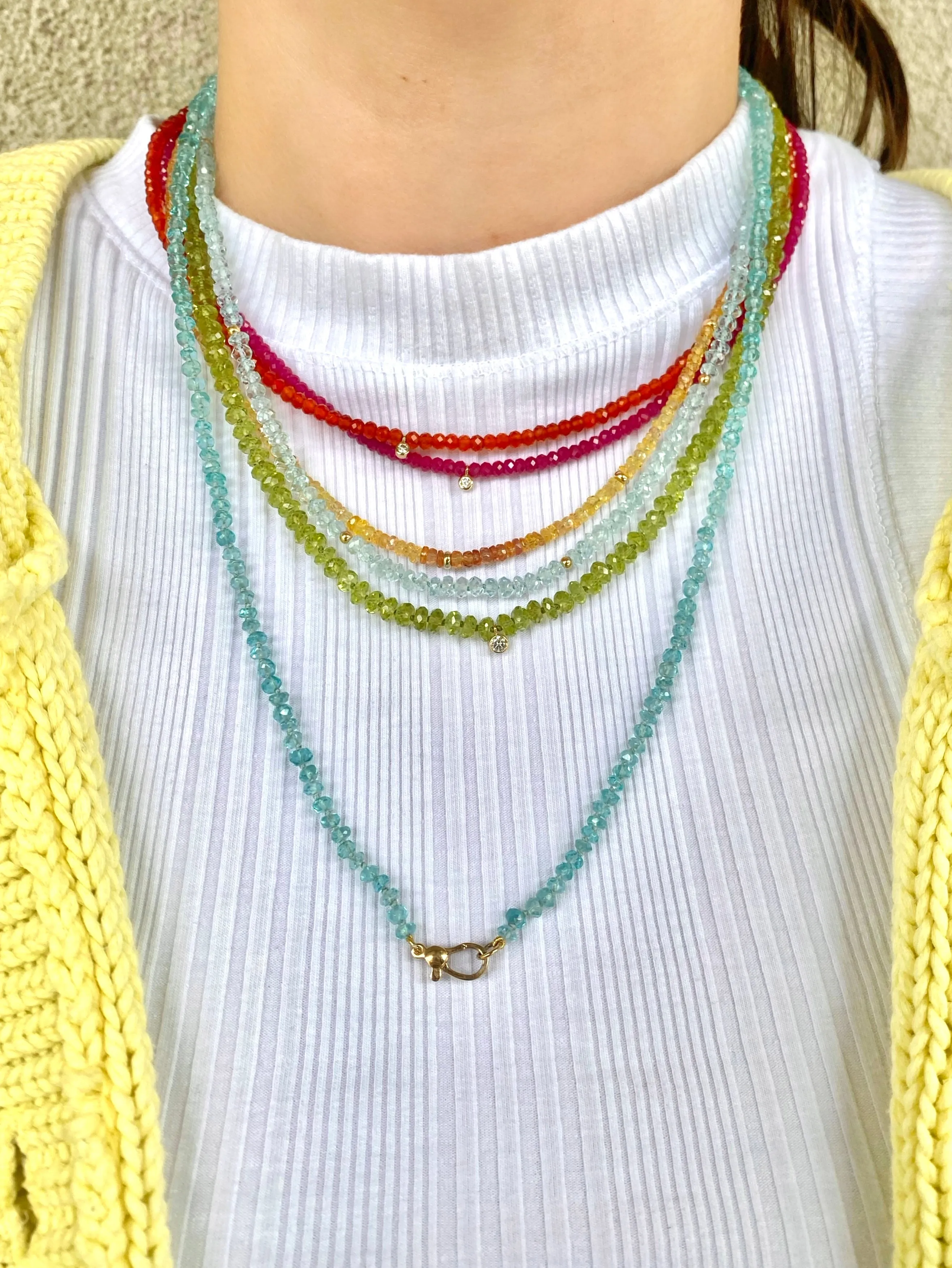 Mixed Sapphire & Gold Beaded Necklace