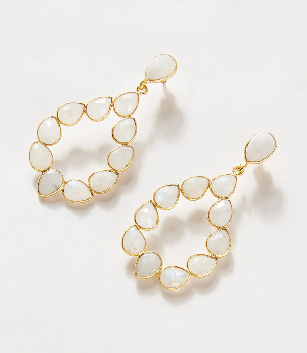 Multi Gemstone Drop Earrings