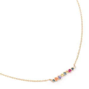 Multi Sapphire Bar Necklace
