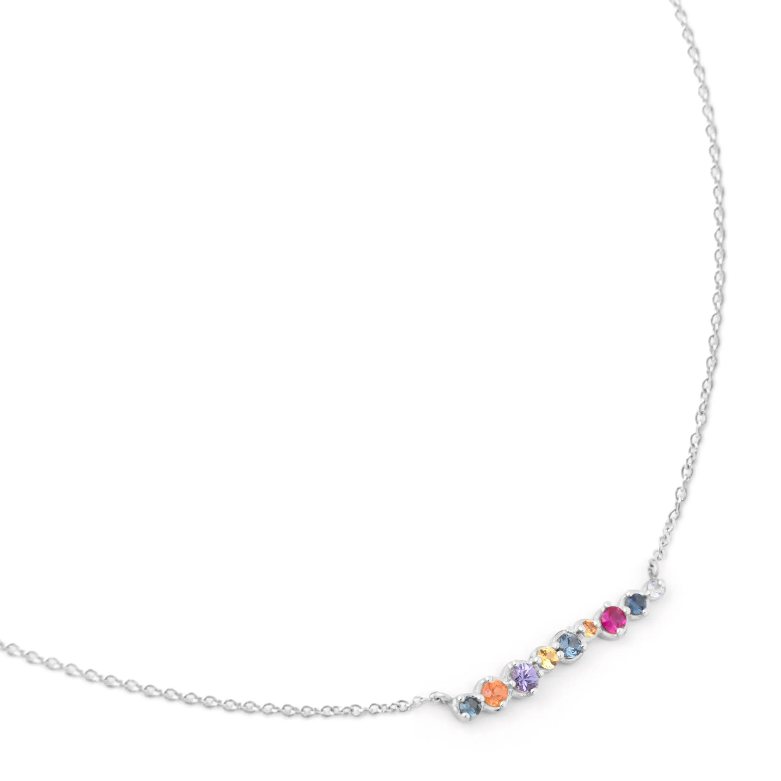 Multi Sapphire Bar Necklace