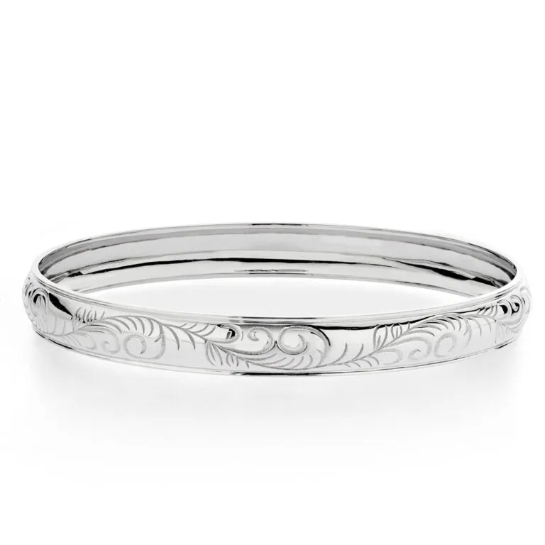 Ocean Carved Bangle - Children and Babies