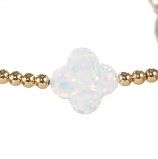 Opal Clover Station Stretch Bracelet
