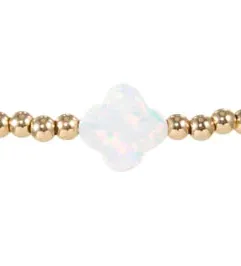 Opal Clover Station Stretch Bracelet