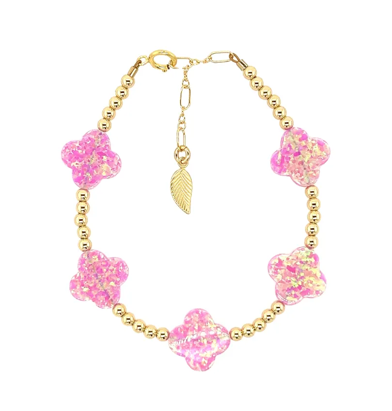 Opal Clover Station Stretch Bracelet