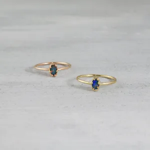 Oval opal mud Ring (5x3mm / doublet opal)