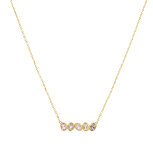 Oval Sapphire Bar Necklace