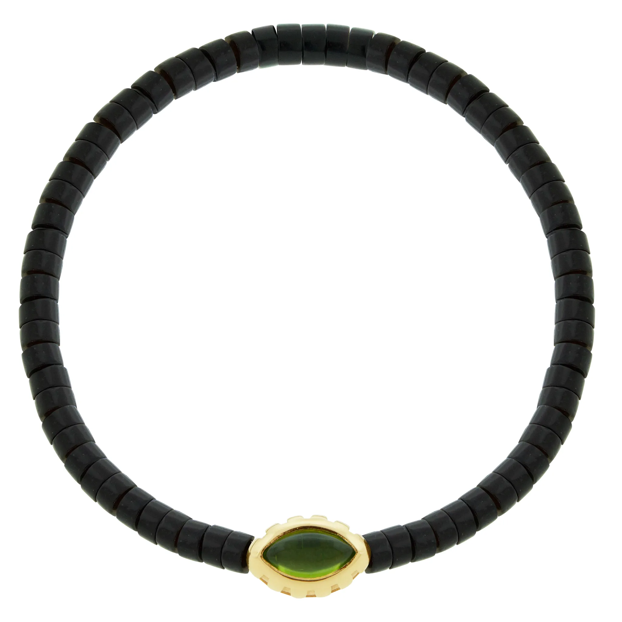 Peridot Eye of the Idol Onyx Bead Bracelet