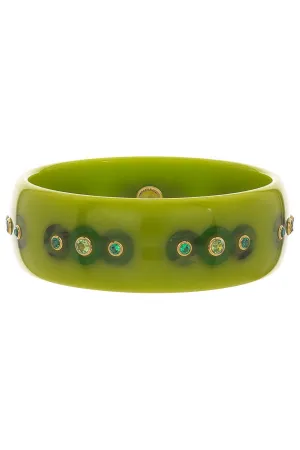 Peridot Tourmaline Green Bakelite Bangle