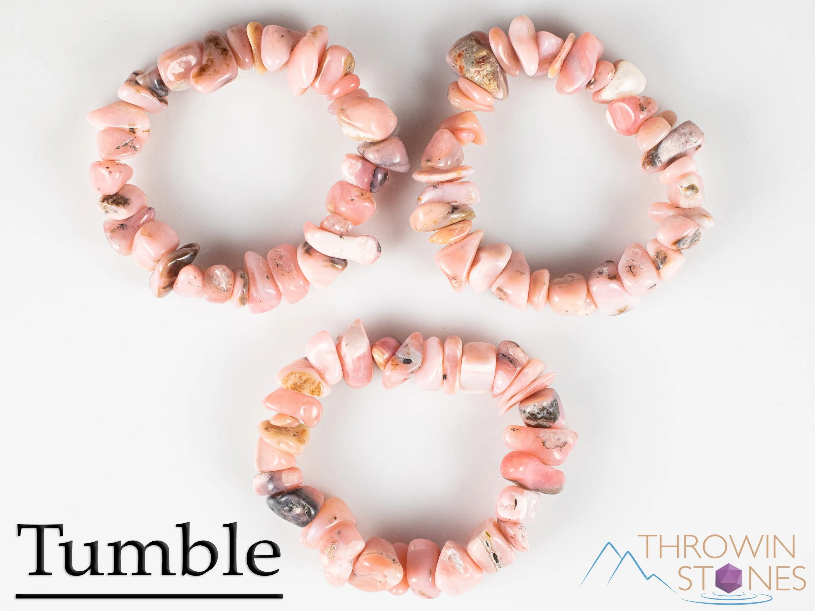 Peruvian PINK OPAL Crystal Bracelet - Chip Beads - Beaded Bracelet, Handmade Jewelry, Healing Crystal Bracelet, E0642