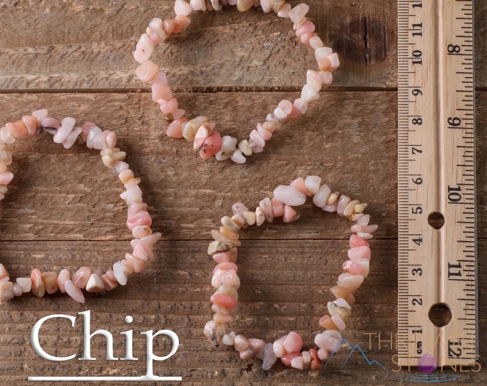 Peruvian PINK OPAL Crystal Bracelet - Chip Beads - Beaded Bracelet, Handmade Jewelry, Healing Crystal Bracelet, E0642