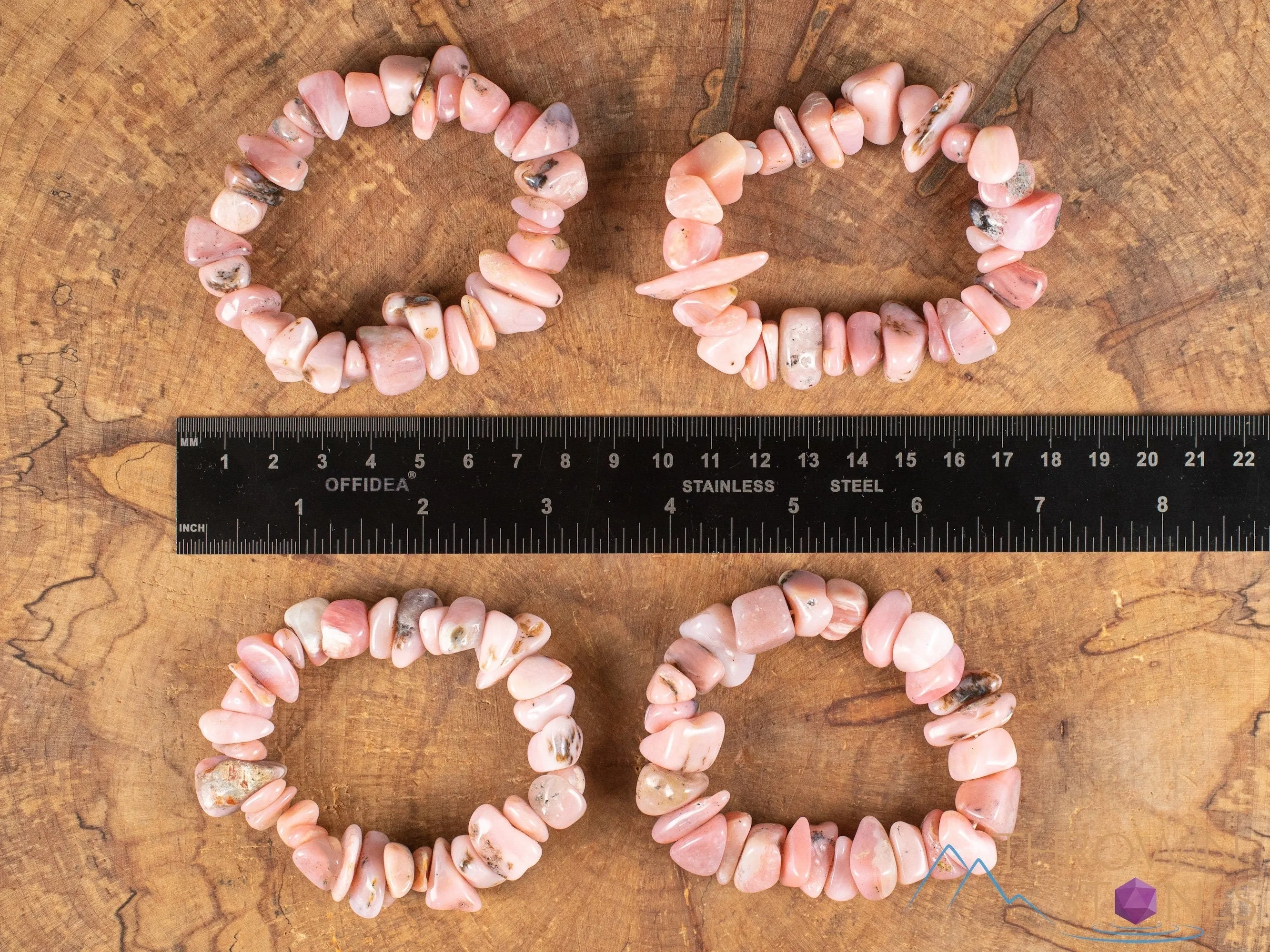 Peruvian PINK OPAL Crystal Bracelet - Chip Beads - Beaded Bracelet, Handmade Jewelry, Healing Crystal Bracelet, E0642