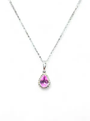 PINK SAPPHIRE PEAR NECKLACE