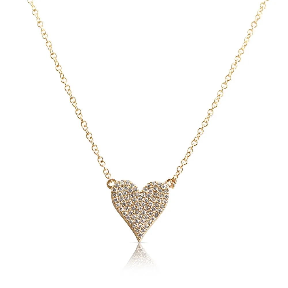 REVERSIBLE WHITE DIAMOND AND BLUE SAPPHIRE HEART NECKLACE