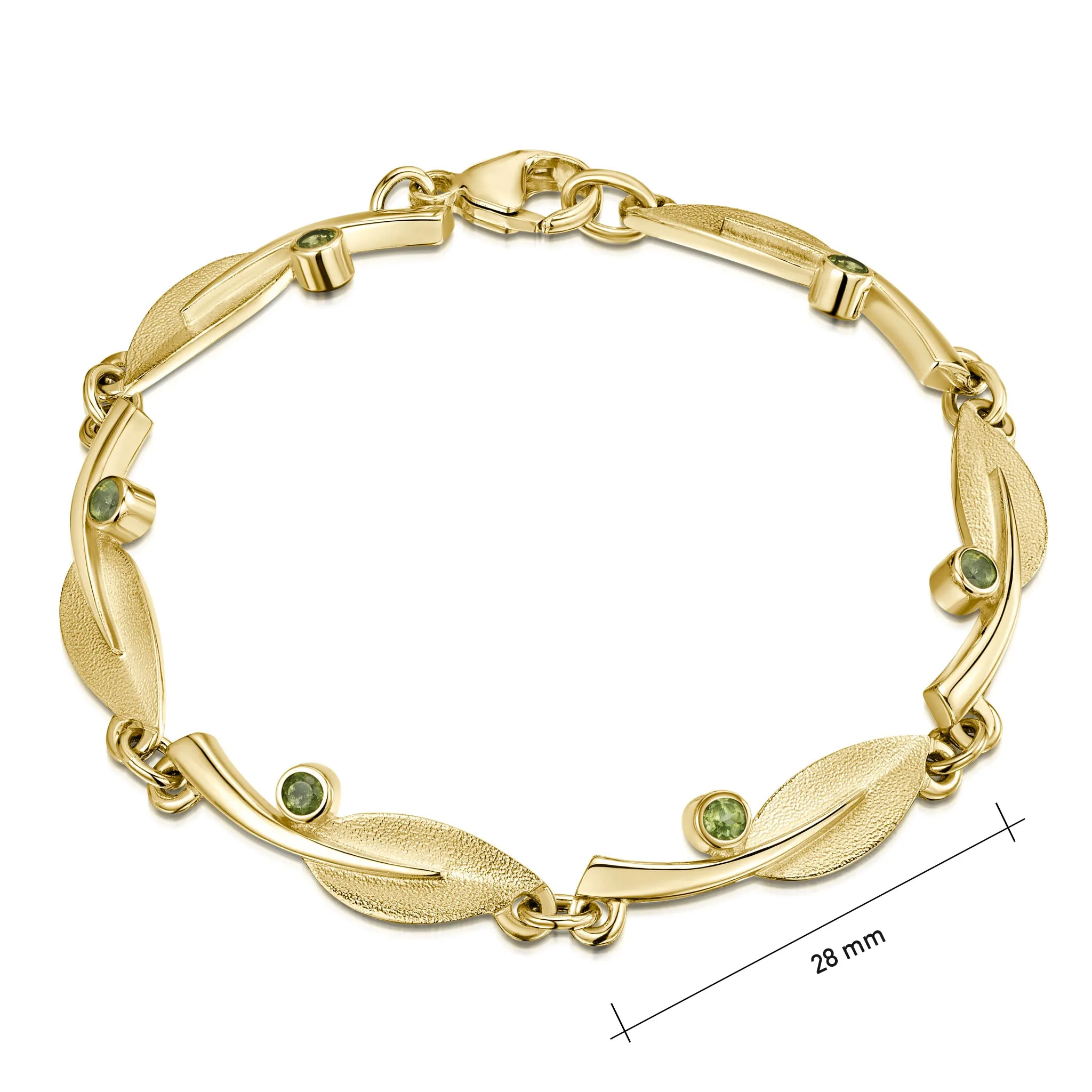 Rowan Peridot Bracelet in 9ct Yellow Gold