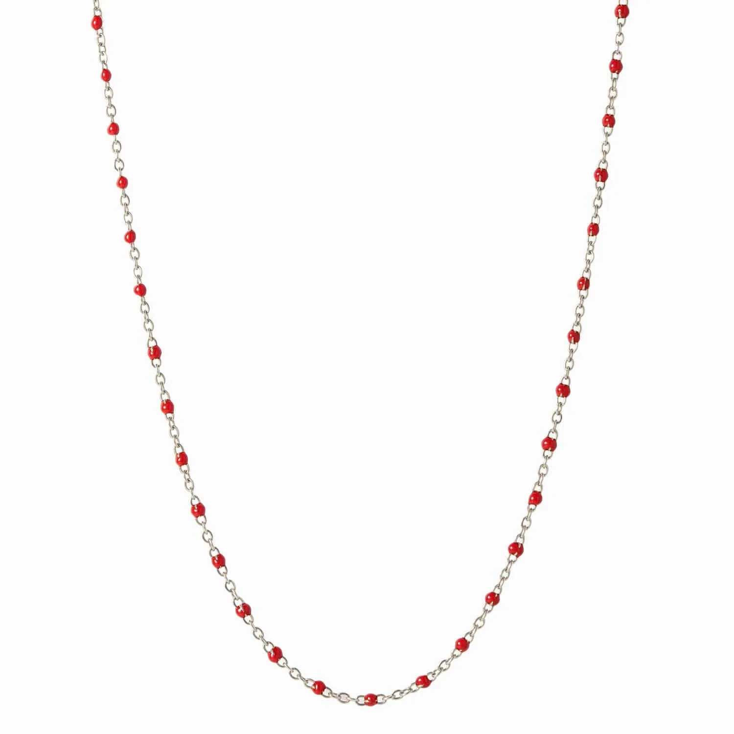 Ruby Colored Enamel Necklace
