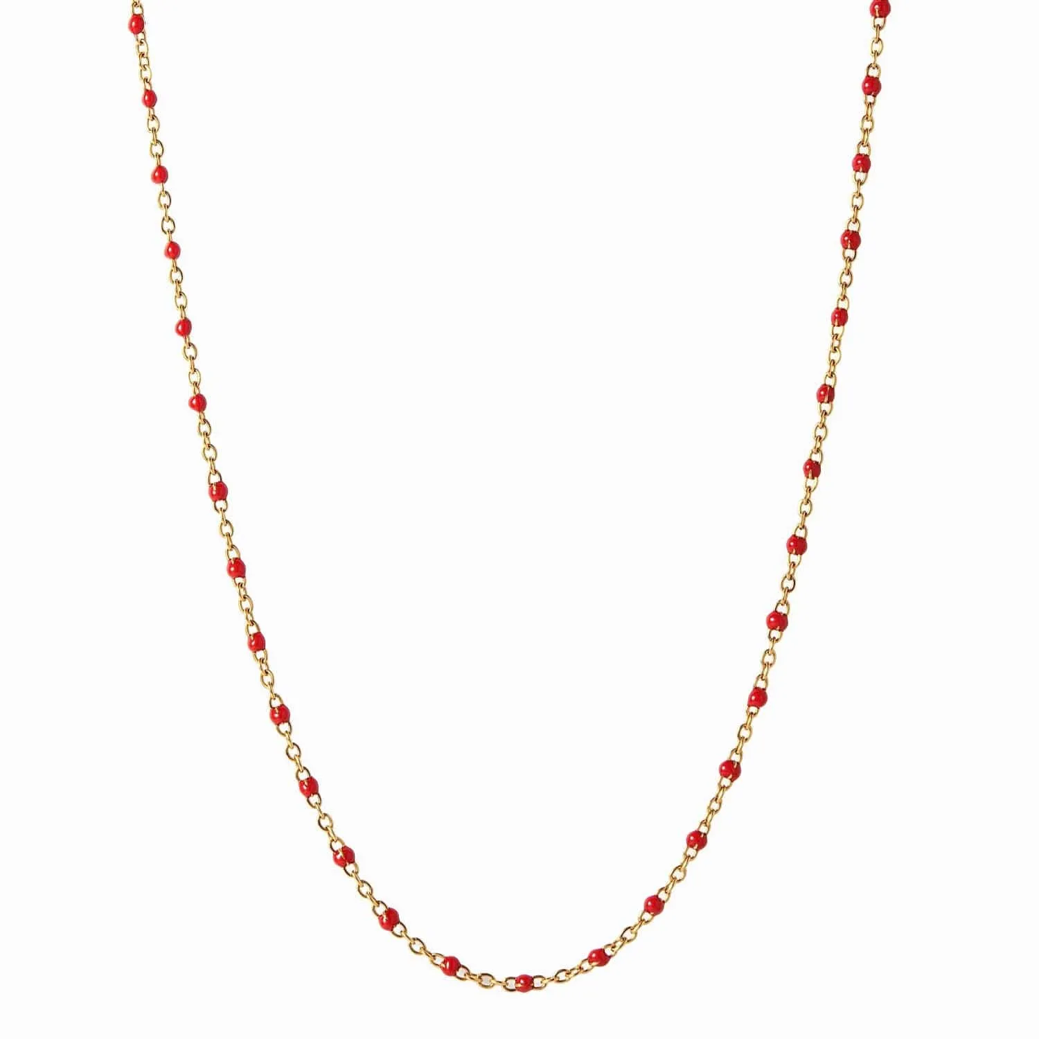 Ruby Colored Enamel Necklace