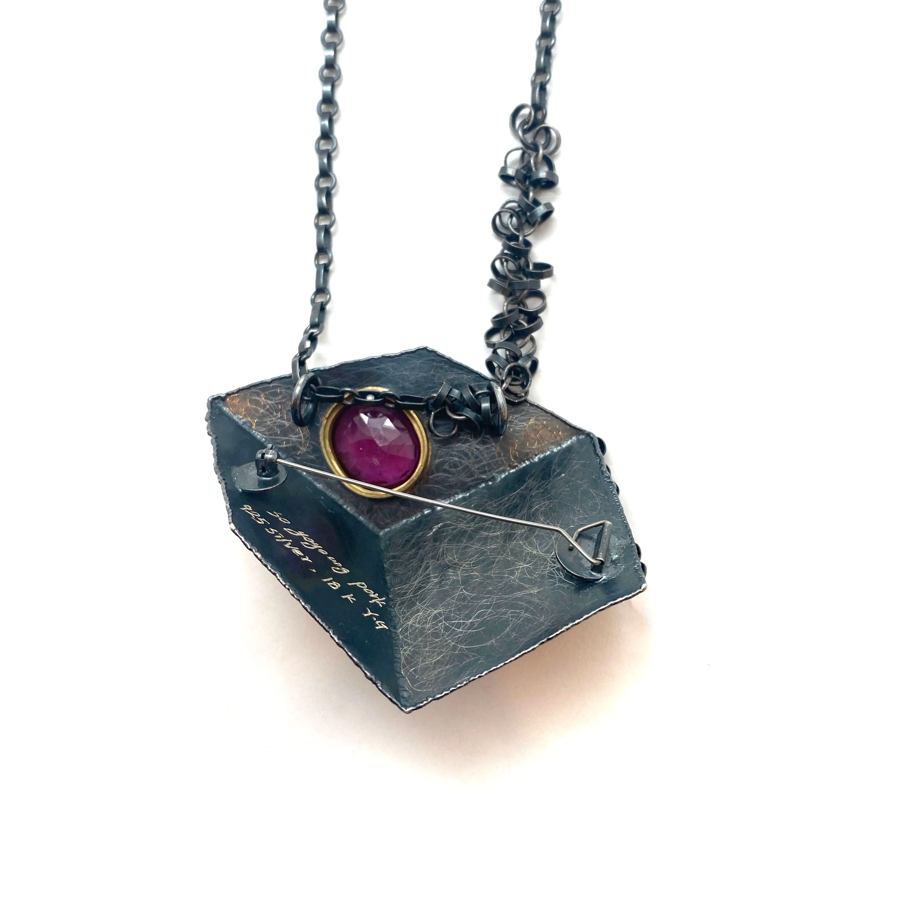 Ruby Cube Pendant And Brooch